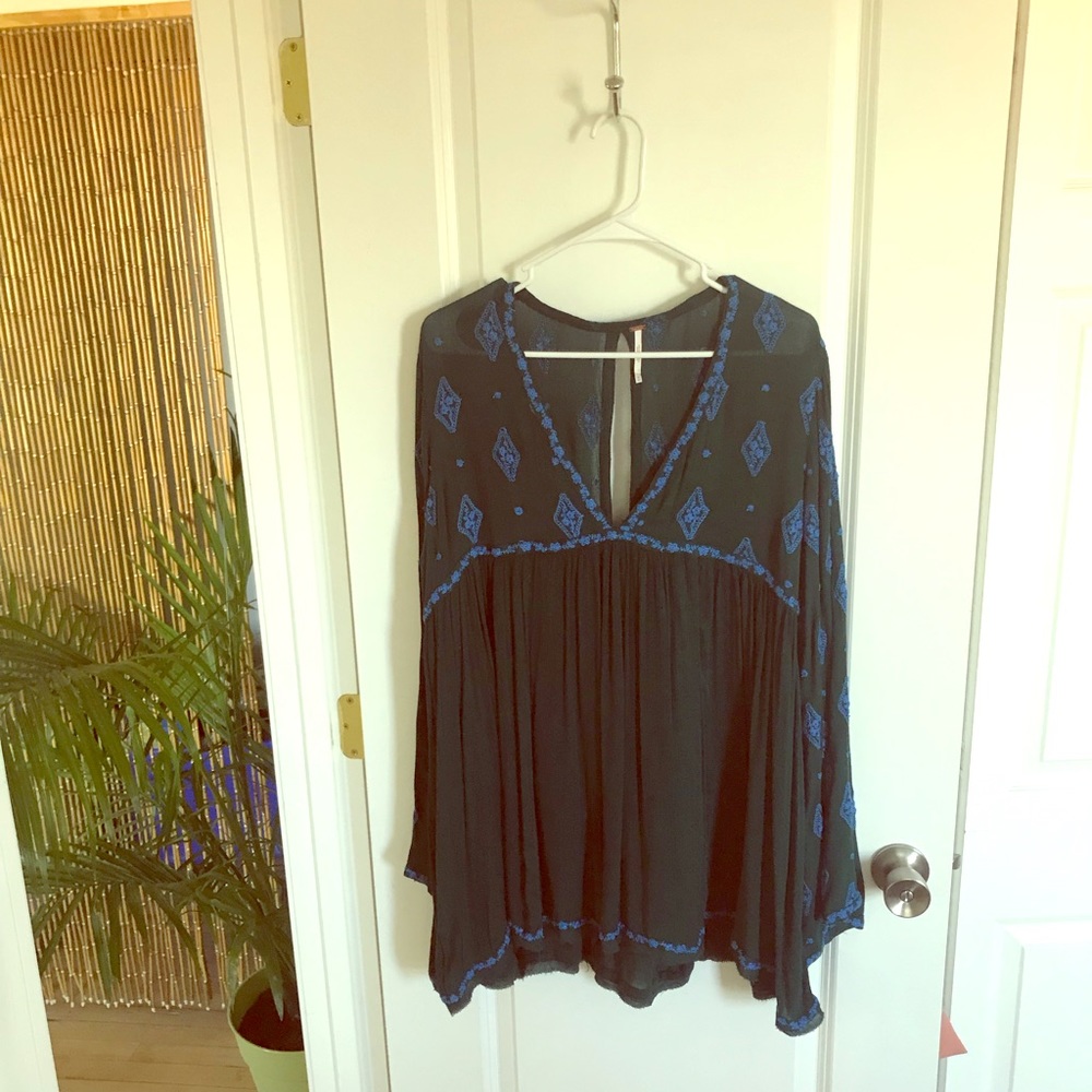 Free People Diamond Embroidered Top